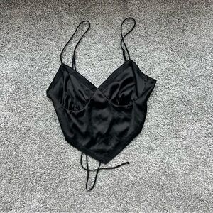 NWOT Cotton Candy LA Black Satin Top